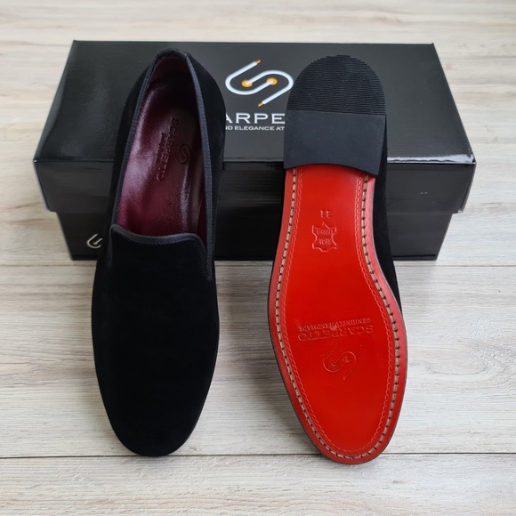 scarpetto Other - Suede Leather Loafer with Stitched Red Sole